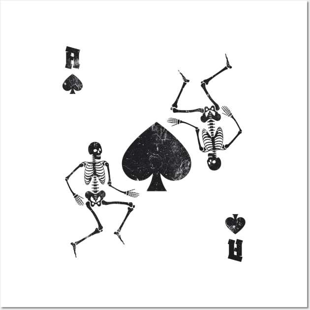 Ace Of Spades Card Skeleton Dance Gothic Halloween Wall Art by Foxxy Merch